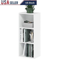 Modern Minimalist Bookshelf Wooden Open Shelves Home Office Living Room Storage