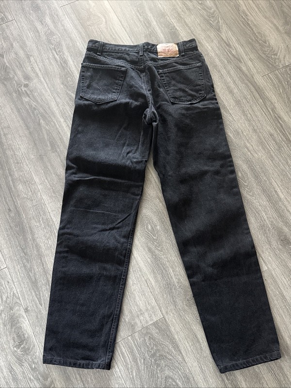 Levis 550 Jeans Mens 36X36 Relaxed Fit Straight Leg Black Cotton Denim