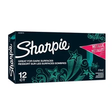 Sharpie 2029679 Fine Bullet Tip Metallic Permanent Markers - Green (1 Dozen)