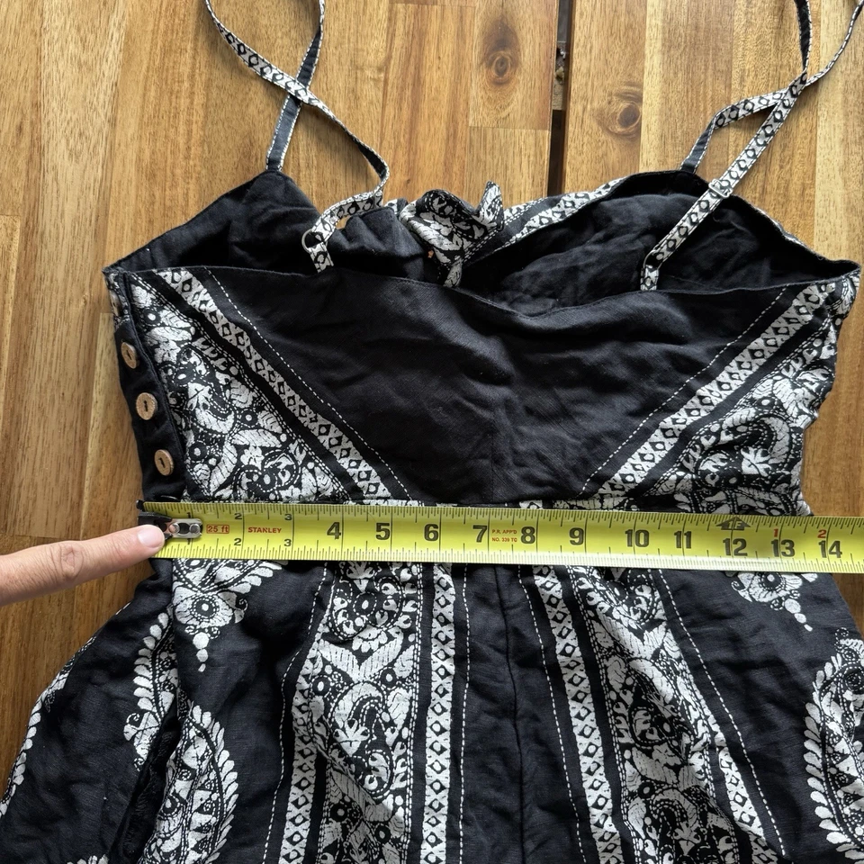 Mono Free People Mezcla de Lino Estampado Paisley Talla 8 Boho Western Festival Nuevo con Etiquetas Foto 3 de 4