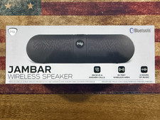 NEW iHip Black wireless bluetooth speaker JAMBAR 30' Range 2 Hour Music AUX Char