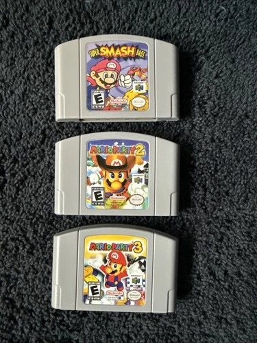Super Smash Bros., Mario Party 2, Mario Party 3 N64 Reproduction Games - Tested