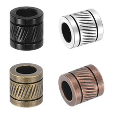 4pcs Stainless Steel Paracord Beads Column Spacer Beads 6mm Hole, 4 Colors
