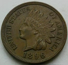 US 1896 Indian Head Cent  **