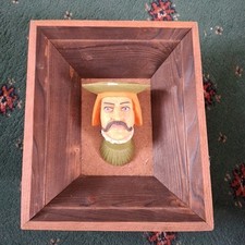 Painted Plaster Head Copy Souvenir Wawel Castle Krakow Wooden Frame