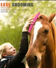 Gydoty Horse Deshedding Tool Horse Grooming Brush Multi-Functional PINK