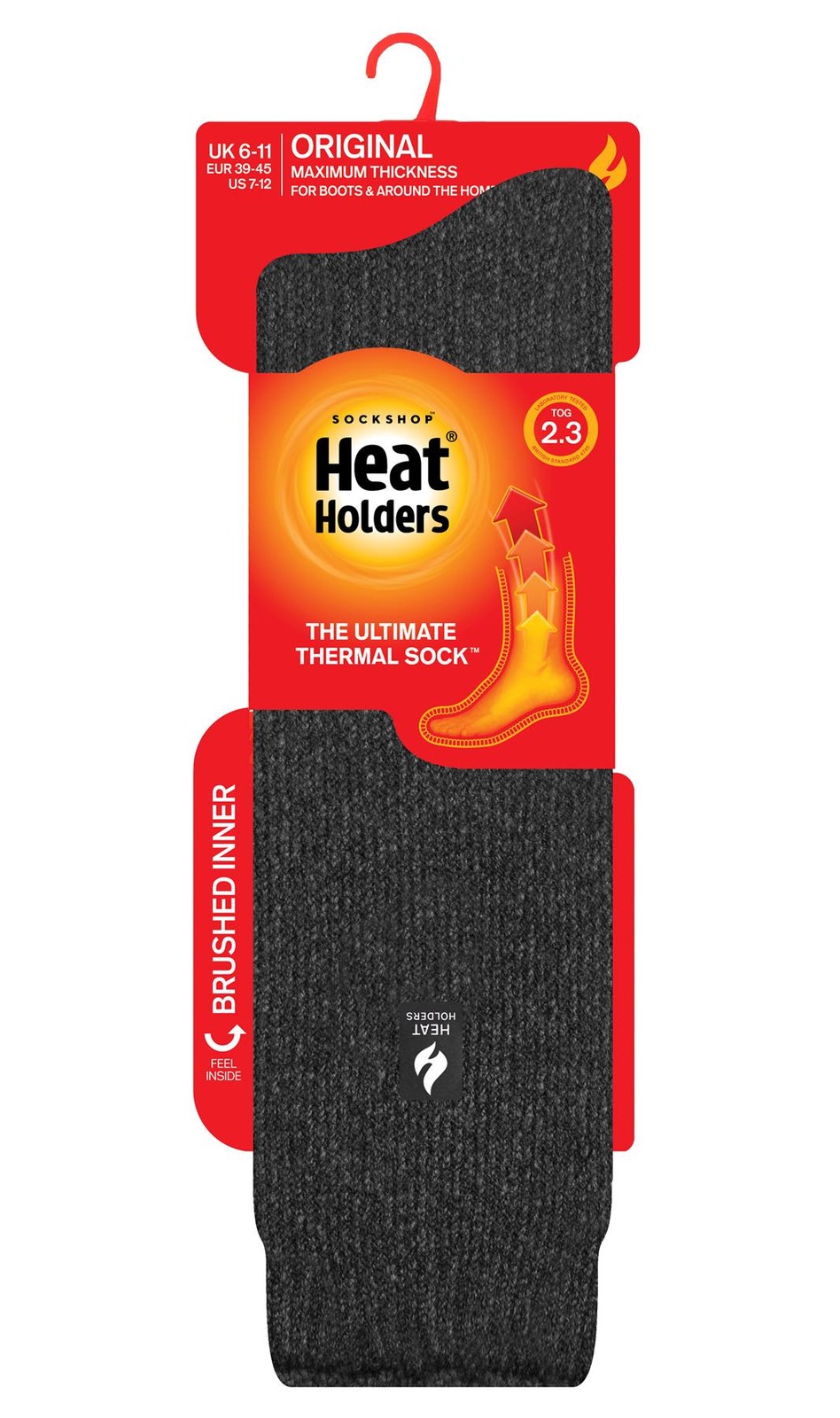 Mens Original Long Leg Socks - Charcoal - Image 2