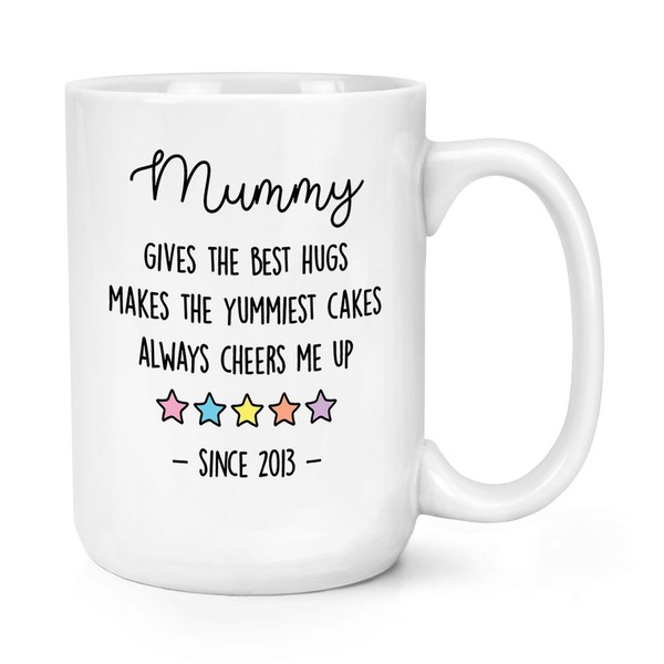 Personalisiert 5 Stars Bunt 426Ml Groß Becher Tasse Mum Dad Mutter Vatertag-image