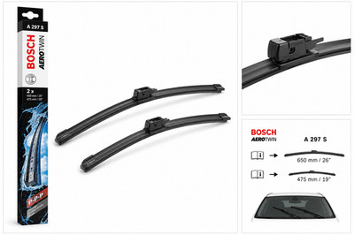Bosch Aerotwin A297S Wiper Blades Set 600mm/500mm   Audi A4 A5 VW Passat Volvo