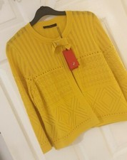 Carolina Herrera Mustard/yellow Cardigan With Bow Detail