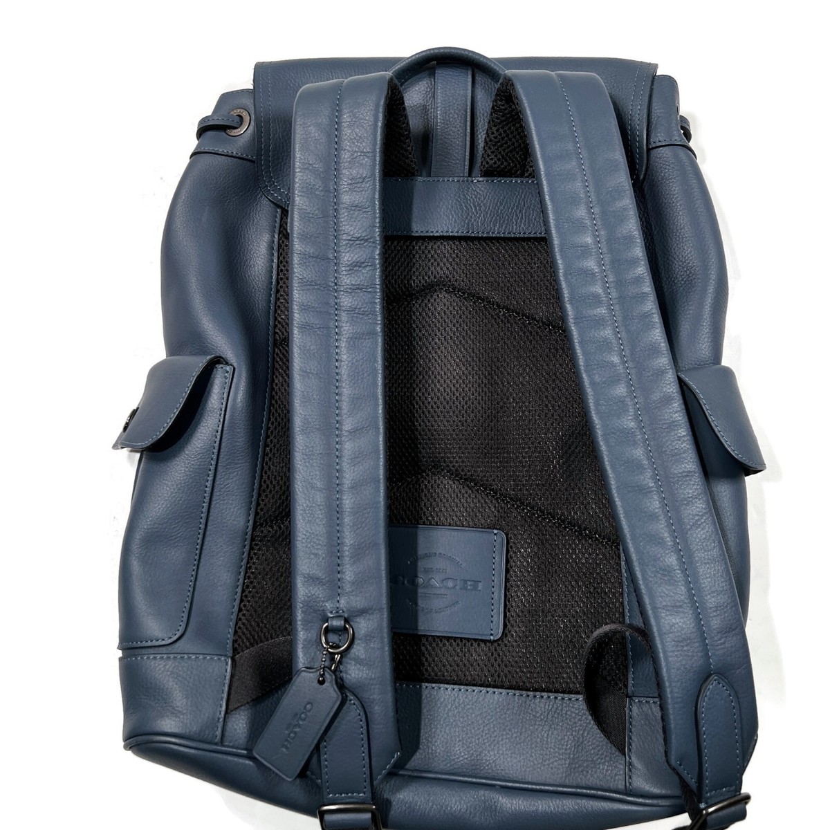 Coach Hudson Leather Backpack Teal Blue Bucket School Work  display picture 3