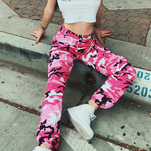 Womens Camo Cargo Trousers Casual Pants Ladies Military Army Combat Camouflage - Picture 6 of 16