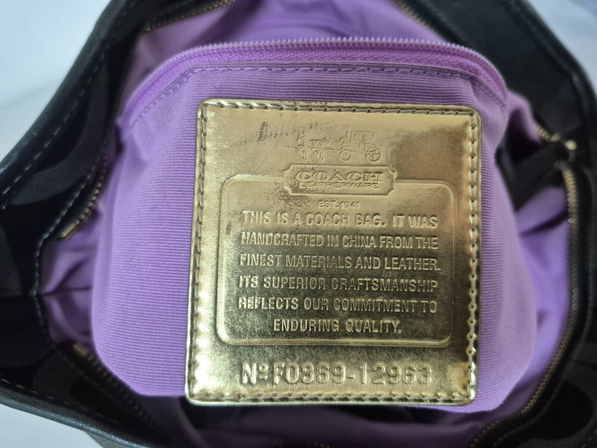 Auth COACH #12963 Madison OP Art Signature Logo Julianna Satchel