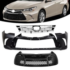 Front Bumper Coverupper Lower Grille For 2015 2016 2017 Toyota Camry