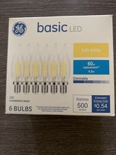 Box of 6 60W equivalent 4.5W LED Candelabra Soft White light bulbs - Dimmable