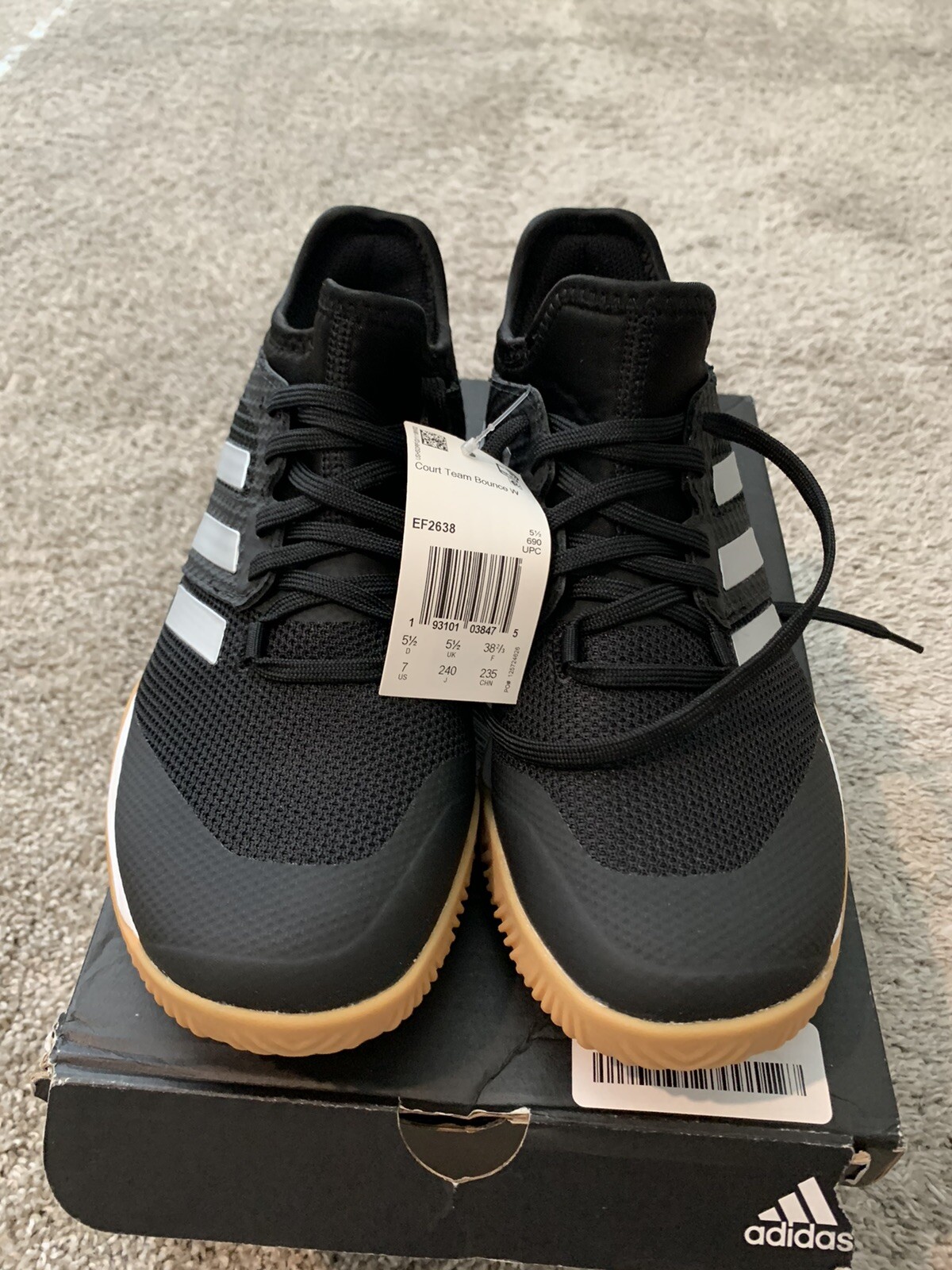 Adidas Womens Court Team Bounce Black Basketball Shoes Size 7 (5051631) eBay
