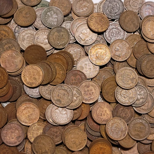 $  .01 Five Indian Head Cents Pennies Fine or Better All Different