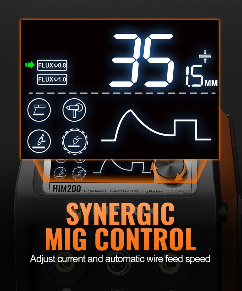 4IN1 Gasless MIG Welder 220V 200A Inverter IGBT LIFT TIG MMA MIG ...