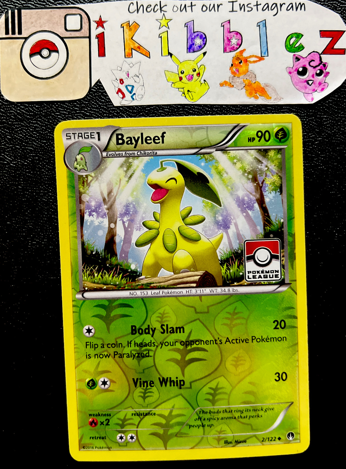 Bayleef 2/122 LP Reverse Holo Foil Pokémon League Promo. Free Tracked Shipping!