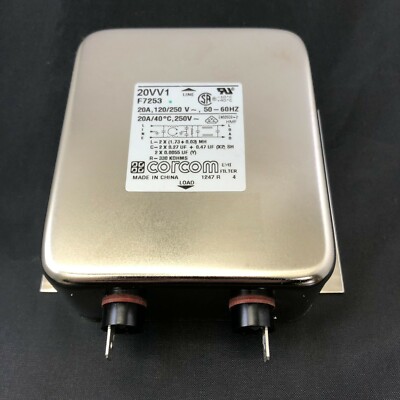  NEW EMI FILTER RFI 20A 120V/250V Power Line Filter Corcom 20VV1 F7253 ~ 0109