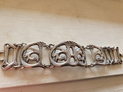 NORWEGIAN HENRIK MØLLER / MOLLER  ANTIQUE 830S SILVER BRACELET NORWAY