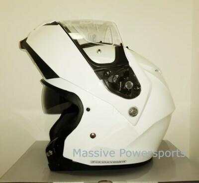 HJC C91 Motorcycle Helmet Gloss White XX 2X 2XL XXL Modular Sunscreen C-91