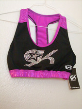 NWT GK leotard Top Foil Pink Stones Cheer Adult Medium AM