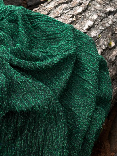 Green Color Textured Cotton Linen Blended Sewing Fabric,By 2 Meters. - Picture 15 of 21