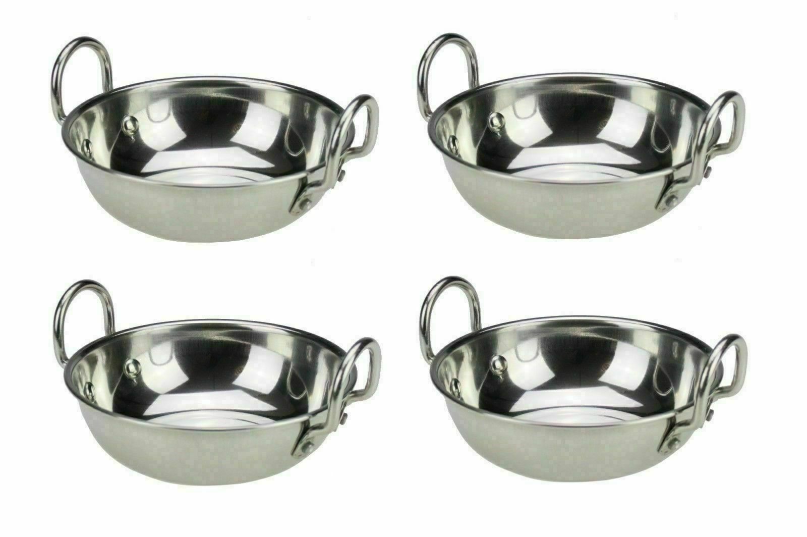 4 x 15 CM Steel Indian Food Balti Karahi Kadai Curry Serving Table Dishes Bowls eBay