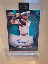 2022 Topps Chrome Black Bryan De La Cruz Rookie RC Auto Green Refractor /99