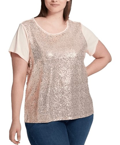 Haut Sans Manches à Paillettes Escada Sport - Taille L, Marron/orange/or, Neuf (petits Défauts)