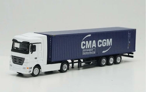 New 1/87 Benz Container truck Trailer Diecast Model Car Toys Gift Display - Picture 13 of 27