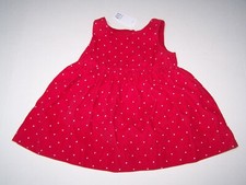 NWT Baby Gap Girls Dress/Diaper Cover Size 6-12M Red Corduroy/Dots Sleeveless
