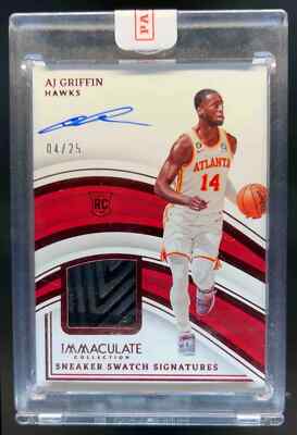 2022-23 Immaculate AJ Griffin Sneaker Swatches Signatures RC Red Auto #04/25