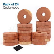 100% Natural Cedar Wood Moth Repellent for Wardrobes drawers Hanging Cedar Rings