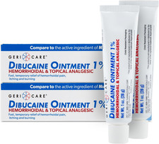 Gericare Dibucaine Hemorrhoid Ointment 1 , Pain Relief Cream, 1oz 2 Pack 