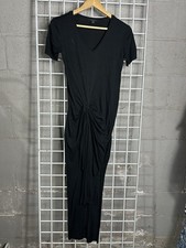 All Saints Women's Size Small Ruched Draped Midi Dress Short Sleeve Portugal