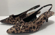 Jason Wu pointed toe Kitten Heel Animal Print Sling-back Pumps Womens 7.5M NWT