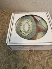 Philippe Deshoulieres Limoges "Fruits Exotiques" Set 6 Cocktail Plates NIB