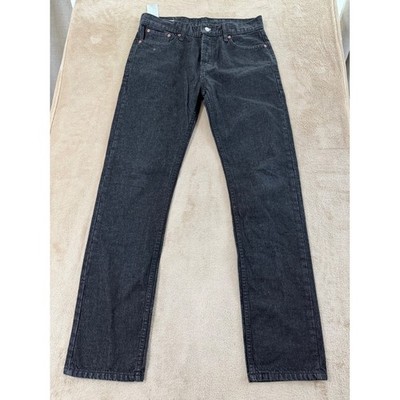 Levi's Premium Big E 501 Men 32(34)x32 Jeans Black Denim Straight Button Fly EUC