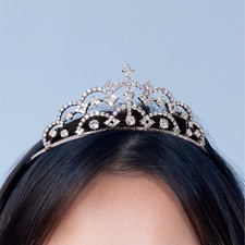 Tiara. Antique 19th century Tiara. Sterling Silver. Cubic zirconia.