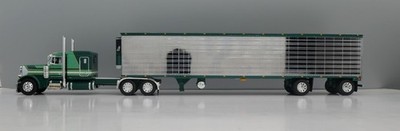 DCP Nelson green Peterbilt 379 flattop reefer trailer  68-2255 1/64 numbered