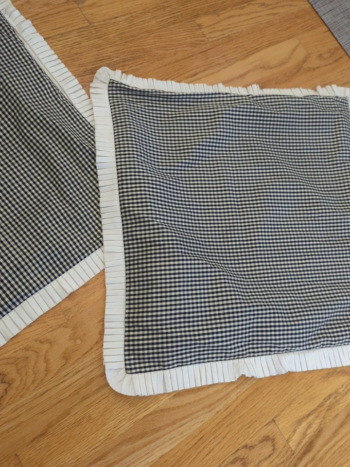 Ann Gish 100% Seda Plisado Borde 20" Almohada Decorativa Falsa Negro Blanco Guinga M43 Foto 4 de 4