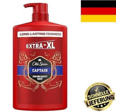 Old Spice Captain 3-in-1 Shower Gel & Shampoo for Men, 1L, Long-Lasting Fresh