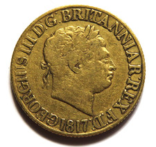 Great Britain. 1817 George 111 - Sovereign..  F+ - Trace Lustre