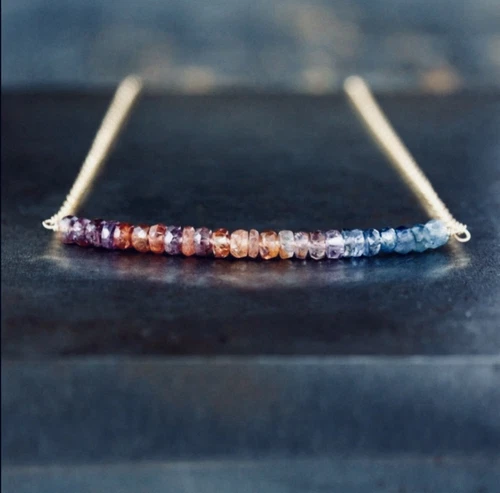 VETEMENTS Collana Pietra Perline Arcobaleno Colorata 16 18 In Catena Regolabile