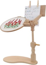 Beech Wood Embroidery Hoop Stand, Adjustable 360 Rotate Cross Stitch Needlepoin