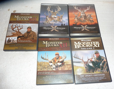 Lot Of 5 Hunting DVD's Realtree Monster Bucks  S-41