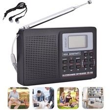 Full Band Portable Radio AM/FM/SW/MW/LW Digital Stereo Speaker Player Headphones
