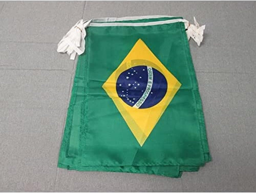 Festone Brasile 12m con 20 Bandierine 45x30cm - Decorazione Professionale